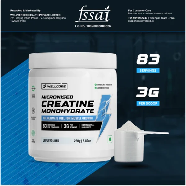 (Wellcore) - Micronised Creatine Monohydrate - 307 gm (0.67 Lb), Fruit Fusion - Image 9